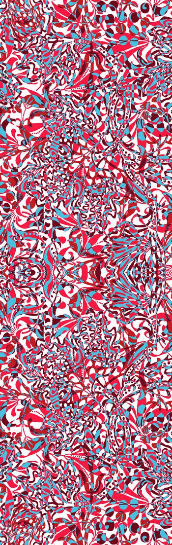 245588-民族风抽象花卉图腾长巾（5色套网）