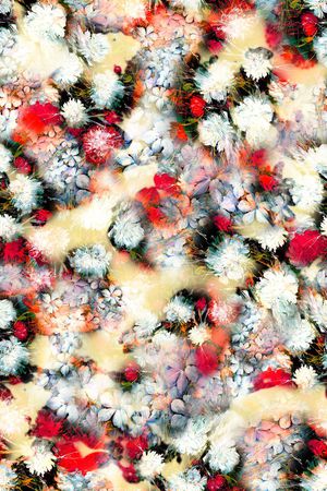 油画 朦胧 效果 花卉 花朵 满底 服装 数码 印花华亿平台图片