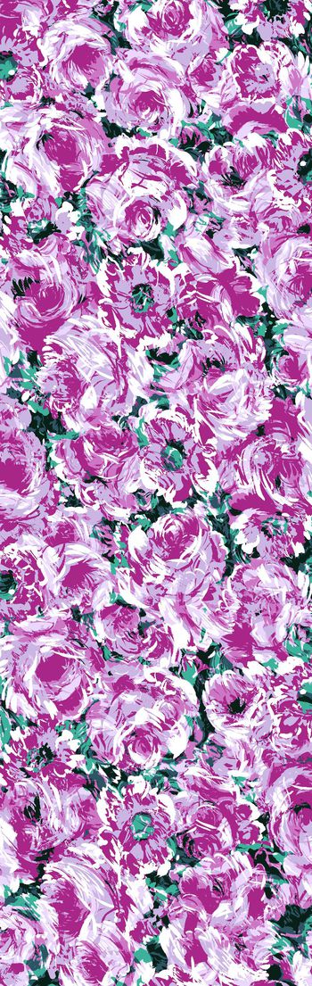 245734-水彩笔触大花卉印花长巾（8色套网）