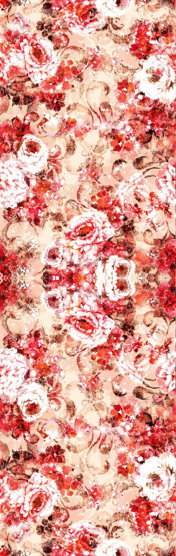 245737-WT064水彩笔触大花卉印花长巾