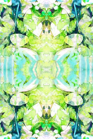 水彩 大花 花卉 对称 抽象 朦胧 印花 长巾印花华亿平台图片