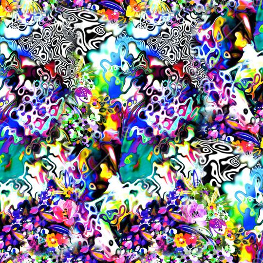 数码 多彩 圆圈 花卉 花朵 几何印花华亿平台图片