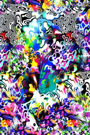 数码 多彩 圆圈 花卉 花朵 几何印花华亿平台图片