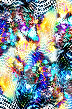 数码 几何  炫彩 花纹 印花华亿平台图片