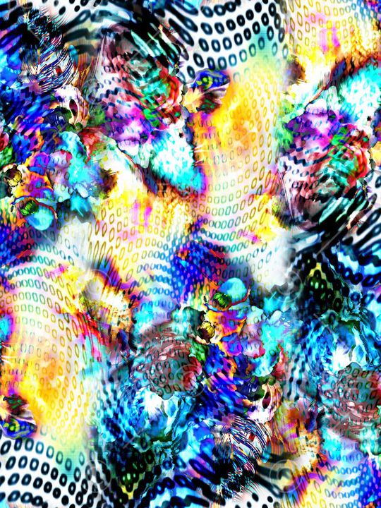 数码 几何  炫彩 花纹 印花华亿平台图片