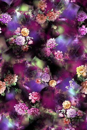 花卉 花朵 紫色 鲜花 服装 数码印花华亿平台图片