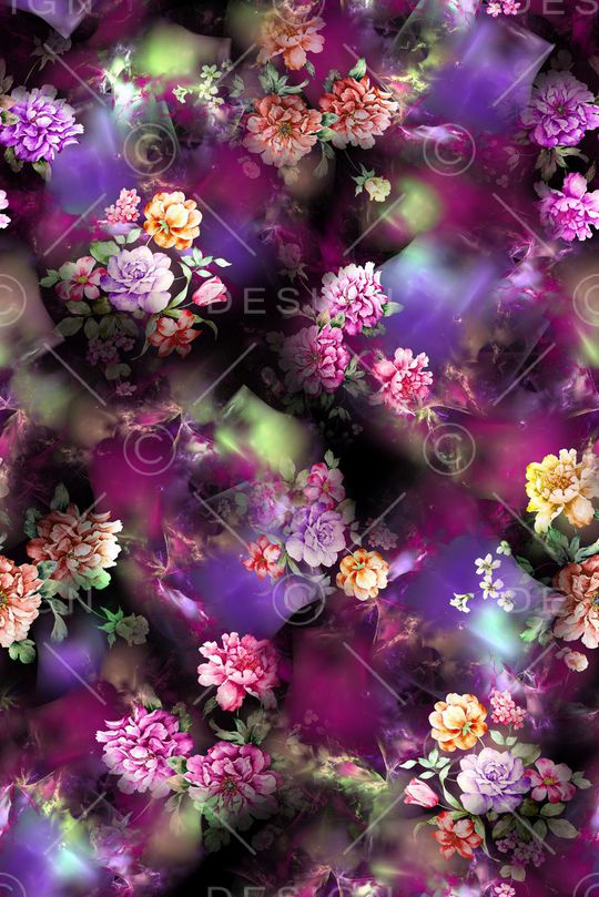 花卉 花朵 紫色 鲜花 服装 数码印花华亿平台图片