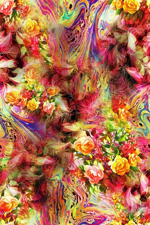 花卉 服装 花朵 鲜花 抽象 朦胧 印花华亿平台图片