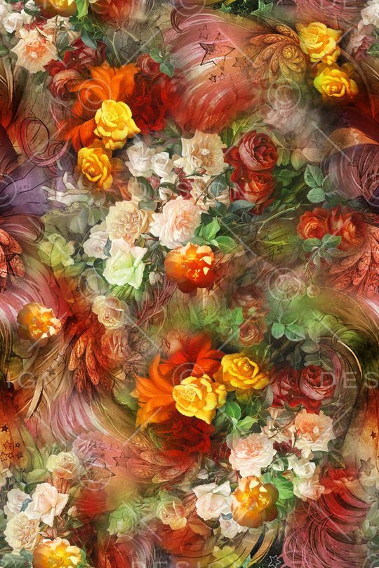 服装 数码 梦幻 朦胧 花卉 花朵 鲜花 红色五角星印花华亿平台图片