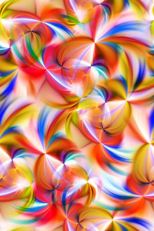 五彩 花卉 花朵 彩色 线条 数码 渐变印花华亿平台图片