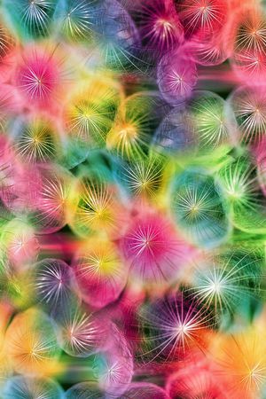 抽象 五彩 花卉 花朵 伞状 服装 数码印花华亿平台图片