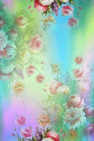 长巾 定位花 花卉 花朵 鲜花 印花华亿平台图片