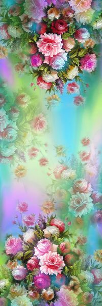 长巾 定位花 花卉 花朵 鲜花 印花华亿平台图片