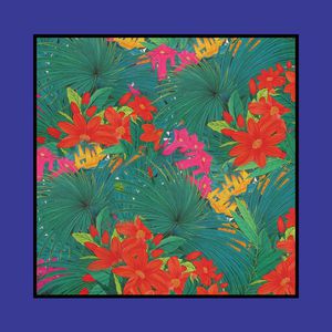 花卉 方巾 花朵 蓝色 印花华亿平台图片