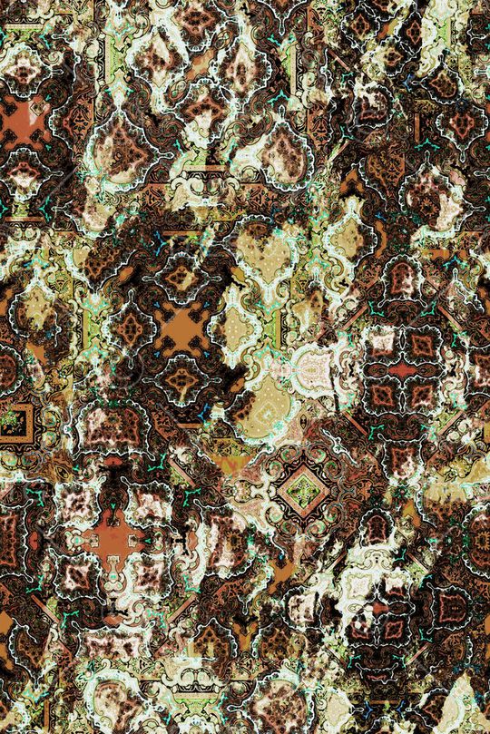 佩斯利 复古 民族风 深色 数码 印花华亿平台图片