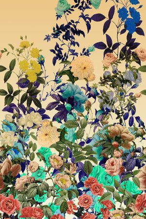 单边 定位花 花卉 花朵 组合 印花华亿平台图片