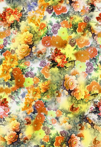 247285-多彩国画水墨花卉花朵组合