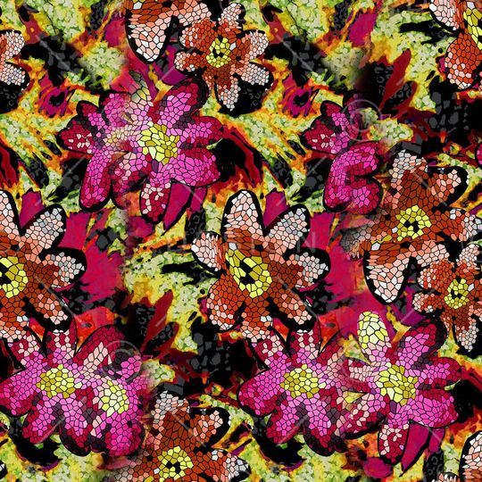 数码 鹿纹  动物纹 花朵 花卉 大花 个性印花华亿平台图片