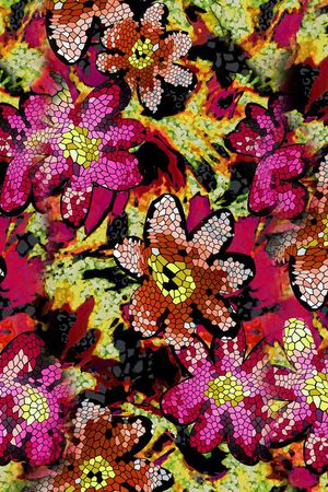 数码 鹿纹  动物纹 花朵 花卉 大花 个性印花华亿平台图片