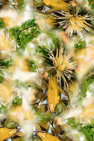 数码 抽象 油画 花朵 服装 花卉印花华亿平台图片