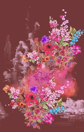 247733-水墨风多彩花卉