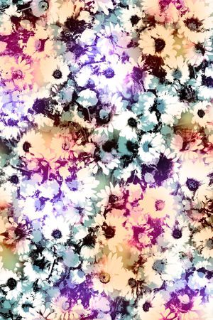 多彩 小雏菊 花卉 花朵 鲜花 小花 服装 印花华亿平台图片