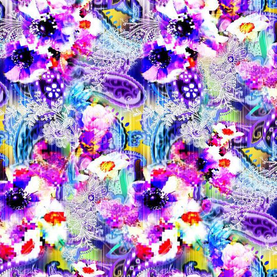 数码 蕾丝 琵琶 花朵 鲜花 腰果花 佩斯利印花华亿平台图片