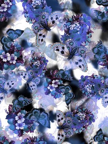 248222-蝴蝶花卉花朵组合