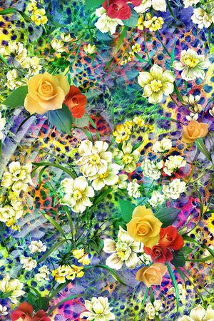 水彩 羽毛 蝴蝶 绚丽 彩色 动物 服装印花华亿平台图片