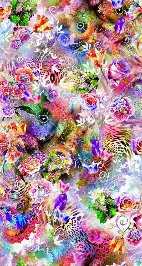 数码 流行 乱问 镂空 大花 花朵 花卉 服装印花华亿平台图片