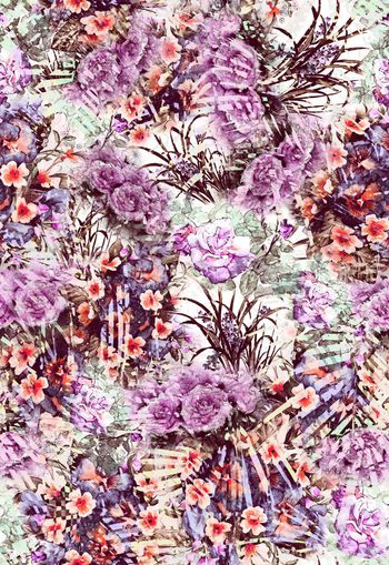 248562-水彩效果花卉花朵组合