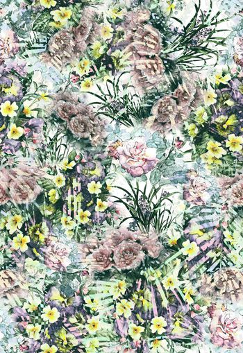 248563-水彩效果花卉花朵组合