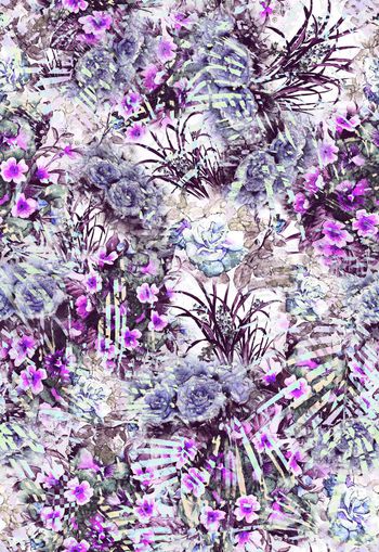 248564-水彩效果花卉花朵组合