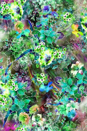 248770-数码炫彩镂空线条大花油画大花朵