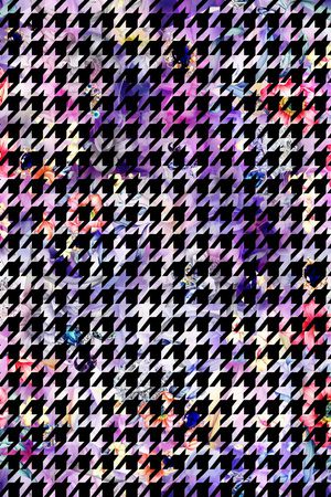 时尚 大牌 花卉 千鸟格 叠加 适合女装夹克外套等印花华亿平台图片