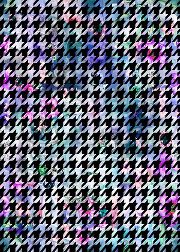 248785-时尚大牌风花卉几何千鸟格