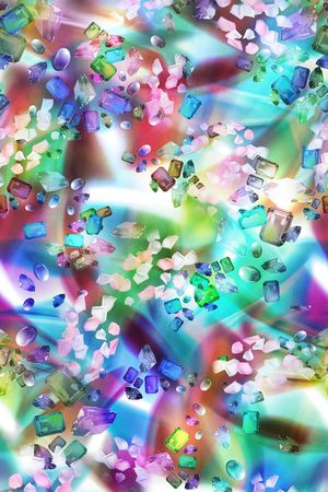 抽象 宝石花 花瓣 花卉 褫夺 数码 立体 彩色 印花华亿平台图片