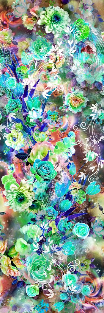 249053-数码多彩镂空线条花朵大牡丹花朵