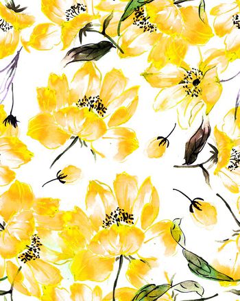 249166-WT070中国风彩色水彩墨点印花花