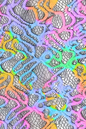 彩色 蕾丝 性感 网格印花华亿平台图片