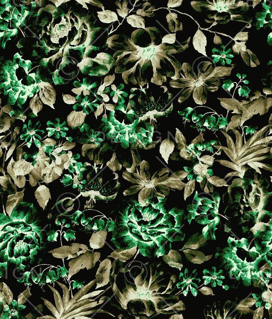 中国风 彩色 水墨 点点 高贵 典雅 绿色 印花华亿平台图片