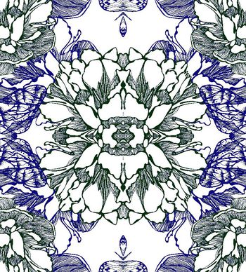 249220-中国风剪纸对称花卉印花华亿平台