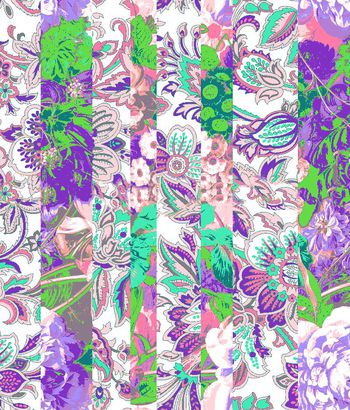 249261-条纹花卉绚丽色彩印花华亿平台