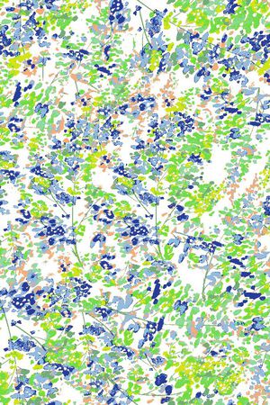 水彩 笔触 碎花 散点 抽象 树木 森林 印花 华亿平台 小花印花华亿平台图片