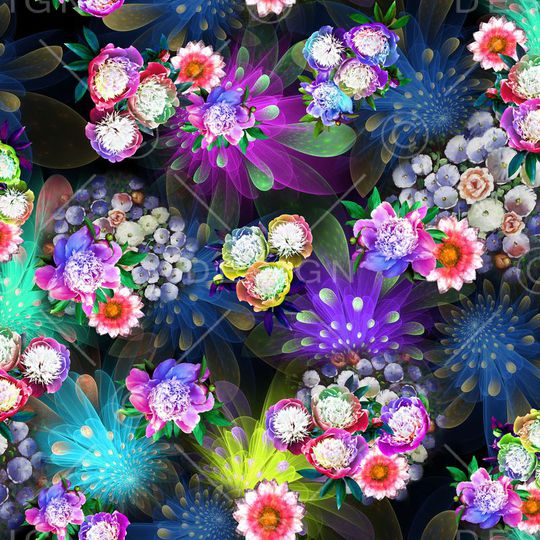 数码 时尚 流行 炫彩 大花 花朵 花卉 太阳花 底纹印花华亿平台图片