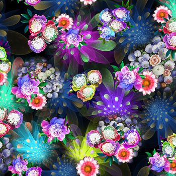 数码 时尚 流行 炫彩 大花 花朵 花卉 太阳花 底纹印花华亿平台图片