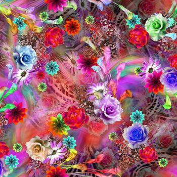 249295-数码时尚流行多彩底纹大花朵