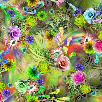 249299-数码时尚流行多彩底纹大花朵