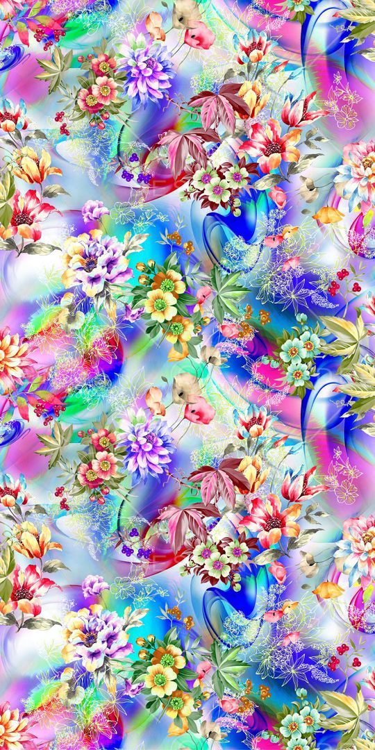 数码 炫彩 底纹 手绘 水彩 大花 线条 花  流行 服装印花华亿平台图片