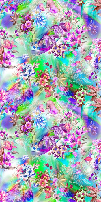 249478-数码炫彩底纹手绘水彩大花线条花流行